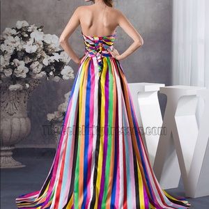 Strapless gown long train corset style no zipper